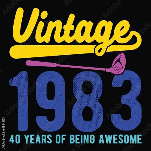 Vintage 1983 40 Year Old 40th Birthday Gift Golf Golfer T Shirt