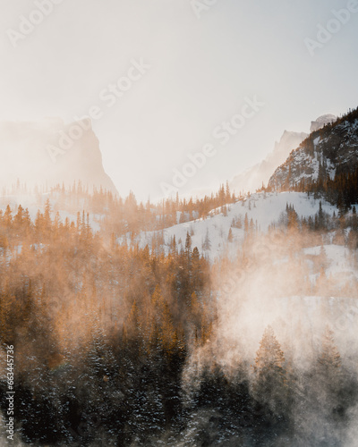 Bear Lake in Rocky Mountain National Park, Colorado, During Sunset in Winter