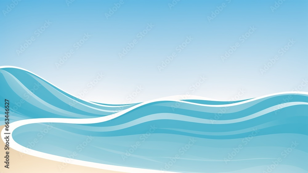 A Beach With Waves And Sand Vector