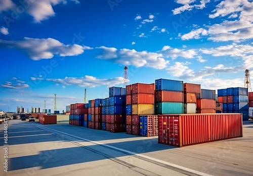 Wallpaper Mural Container Cargo freight ship for Logistic Import Export. Torontodigital.ca