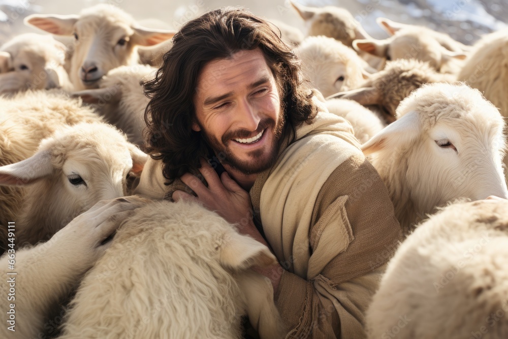 Sacred Gathering: Christ with His Sheep Sacred Gathering: Christ with His Sheep