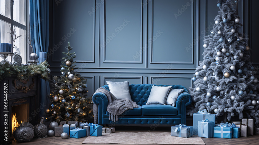 room and tree with Christmas decoration
room and tree with Christmas decoration