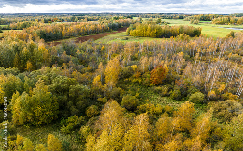 Autumn landscapes near Siver lake, Latvia (Latgale).