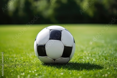 Close-Up of Soccer Football Ball on Green Turf © Exotic Escape