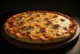 Delicious 3D pizza topped with melted cheese for food articles, menus, and online imagery. Generative AI