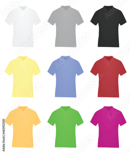 Set of colorful t shirts. vector