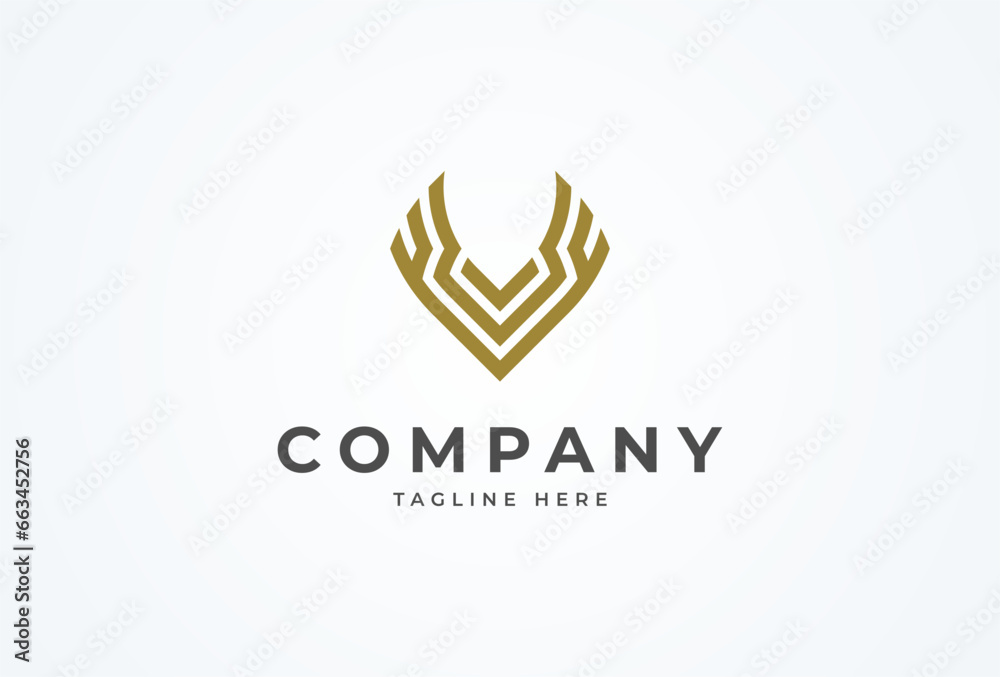 Initial V Wing logo. modern letter V forming a wing. Flat Vector Logo Design Template. vector illustration Initial V Wing logo. modern letter V forming a wing. Flat Vector Logo Design Template. vector illustration