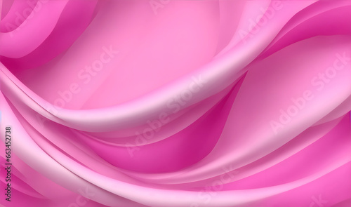 Abstract pink color ribbons wavy background. ai generative