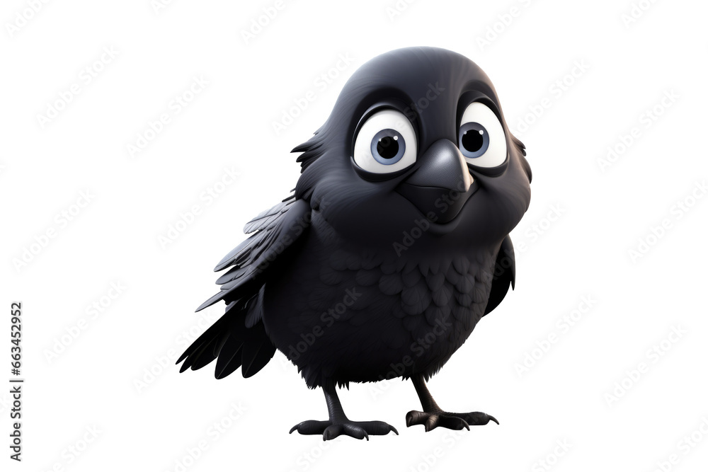 Adorable 3D Raven Soaring with Halloween Whimsy Adorable 3D Raven Soaring with Halloween Whimsy