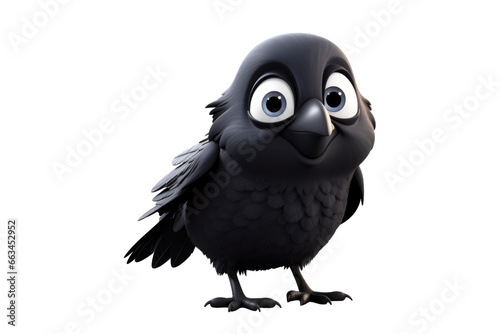 Adorable 3D Raven Soaring with Halloween Whimsy