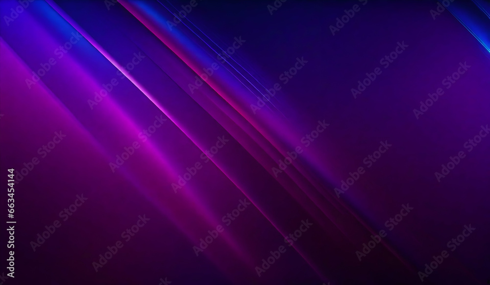 Abstract background with glowing lines in blue and purple colors, space for text - obrazy, fototapety, plakaty 