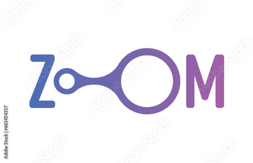 zoom logo on white background. blue-purple zoom logo