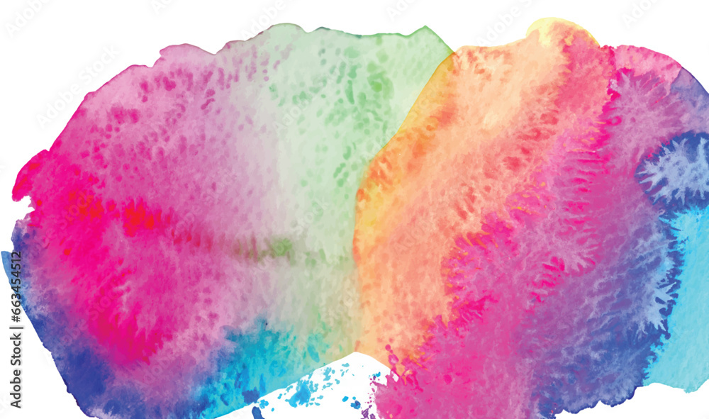 Isolated watercolor splatter stain colorful