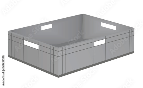 Empty plastic crate. vector illustration