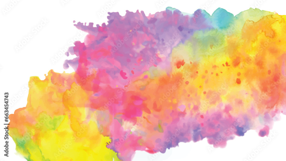 Isolated watercolor splatter stain colorful