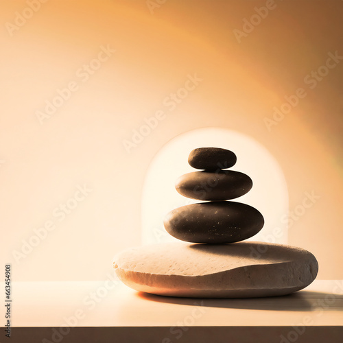 Zen stones on the Spa table
