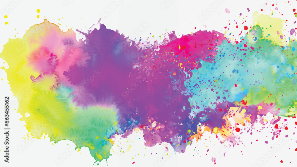 Isolated watercolor splatter stain colorful