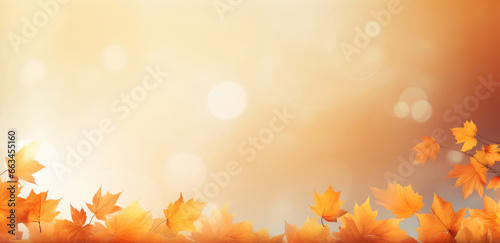 autumn season and end year activity with red and yellow maple leaves with soft focus light and bokeh background autumn leaves background