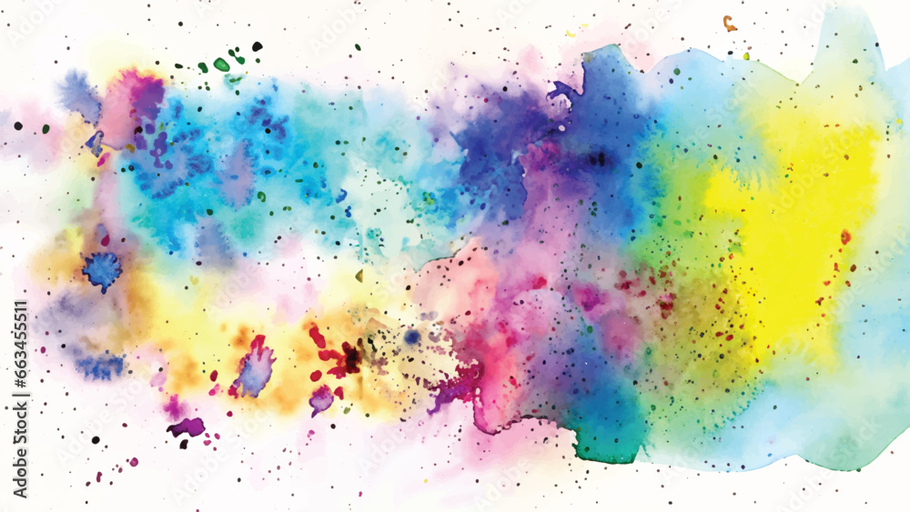 Isolated watercolor splatter stain colorful