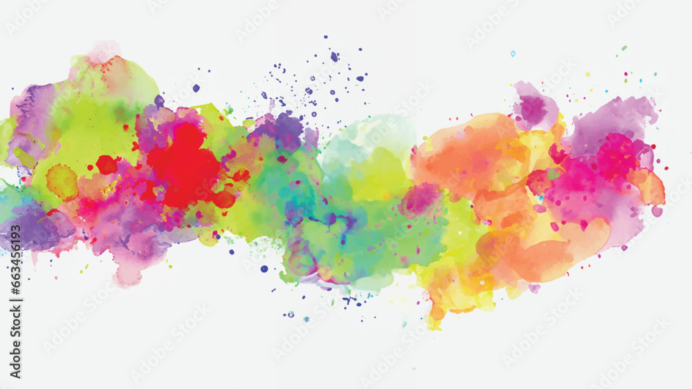Isolated watercolor splatter stain colorful