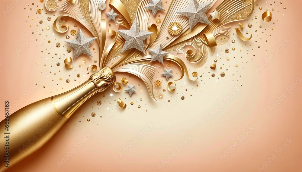 Soft Peach Gradient with Champagne Detail Soft Peach Gradient with Champagne Detail