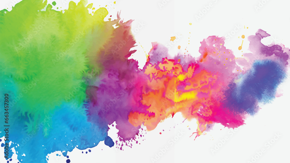 Isolated watercolor splatter stain colorful