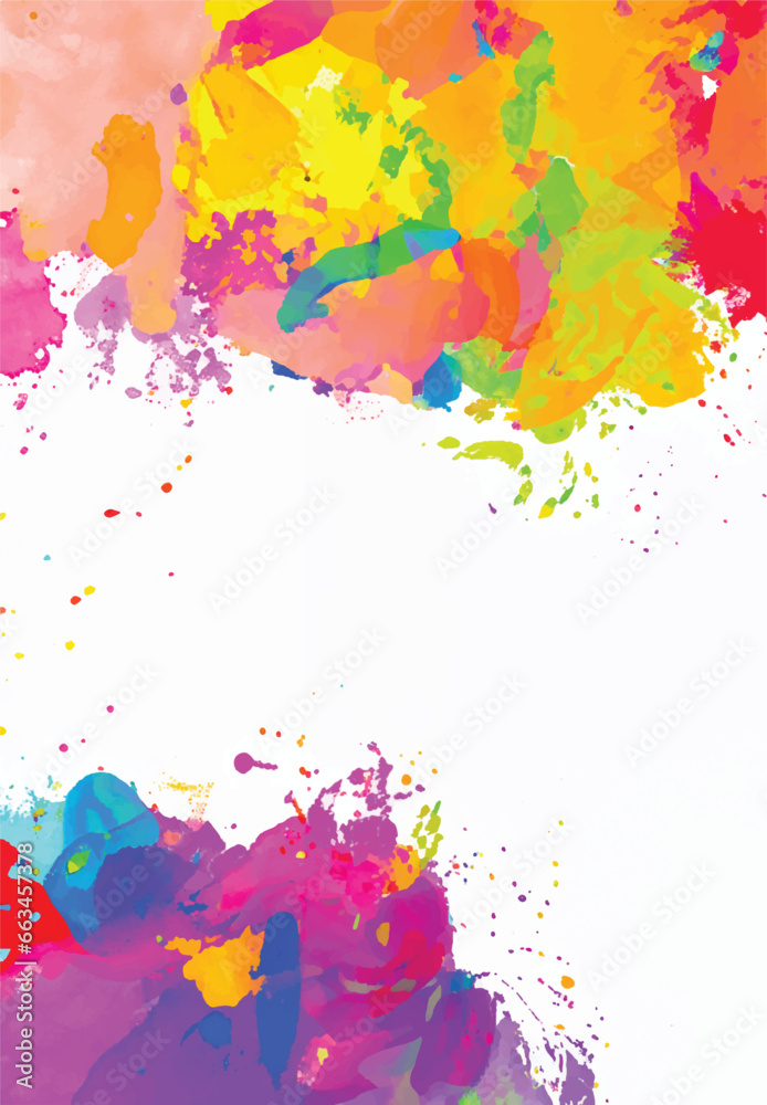 Isolated watercolor splatter stain colorful