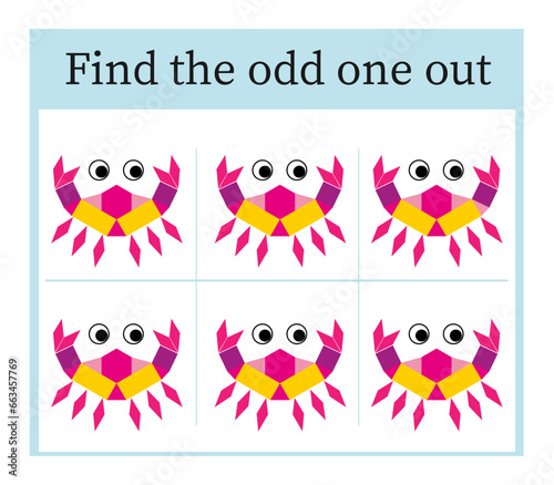 Task for development of attention and logic. Illustration for children education.