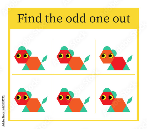 Task for development of attention and logic. Illustration for children education.