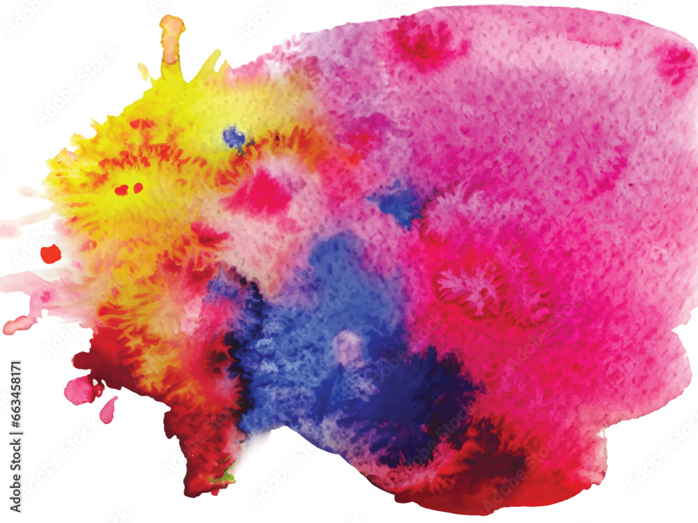 Isolated watercolor splatter stain colorful