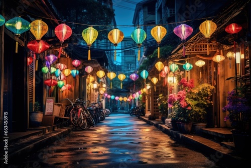 Tranquil Night in a Traditional Chinese Alley