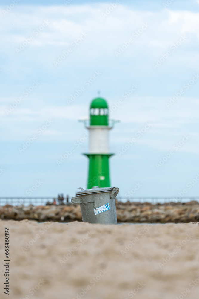 Iconic Green Lighthouse of Warnemünde: Maritime Landmark by the Baltic Sea