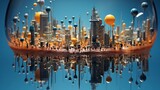  a picture of a city with a lot of different things in it.  generative ai