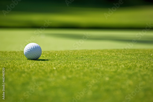 Close-Up of Golf Ball on Green Grass - Sport and Precision photo