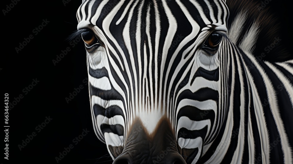 zebra close up ai generated - obrazy, fototapety, plakaty 