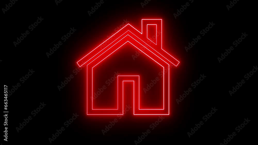 Neon line Cool linear animated home icon. Real estate icon animation. e_1331 Neon line Cool linear animated home icon. Real estate icon animation. e_1331