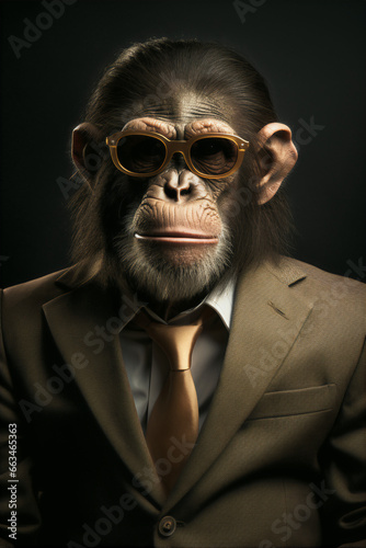Portrait of a Business Monkey