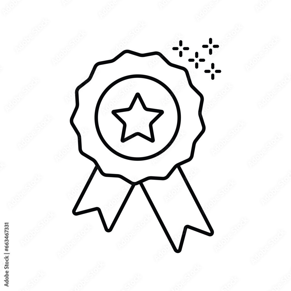 black thin line rosette icon with star. concept of challenge achive and success sign and high class product. flat stroke trend modern medal logotype graphic art design isolated on white background black thin line rosette icon with star. concept of challenge achive and success sign and high class product. flat stroke trend modern medal logotype graphic art design isolated on white background