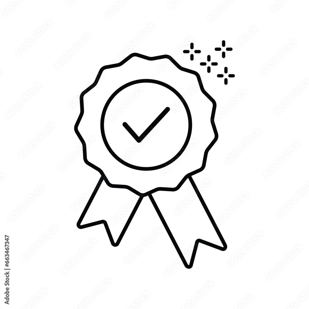 guarantee or medal thin line icon. concept of minimal consumer control emblem or assurance. flat stroke trend modern distinction win logotype graphic lineart design simple element on white background guarantee or medal thin line icon. concept of minimal consumer control emblem or assurance. flat stroke trend modern distinction win logotype graphic lineart design simple element on white background