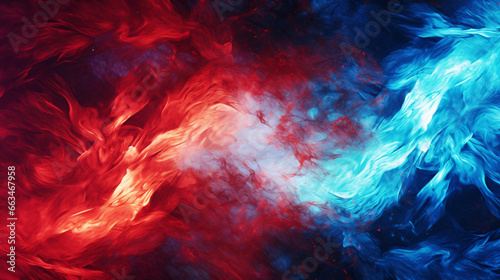 Contrast surge of energy color background red and blue glowing light