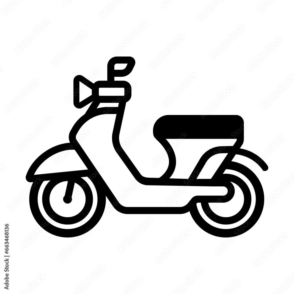 Scooter motorbike icon. Outline vector illustration Scooter motorbike icon. Outline vector illustration
