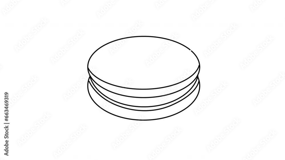 Animated video forms a sketch of the Dorayaki icon Animated video forms a sketch of the Dorayaki icon