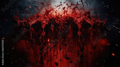 Gory Horror Scene - Blood Liquid Dripping as a Frightening Symbol of Violence and Terror