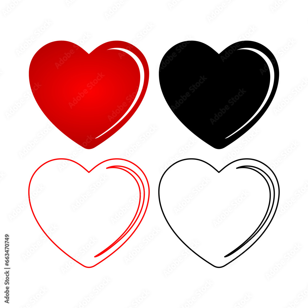Love heart icons vector design template Love heart icons vector design template
