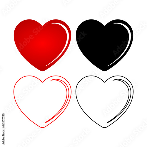 Love heart icons vector design template