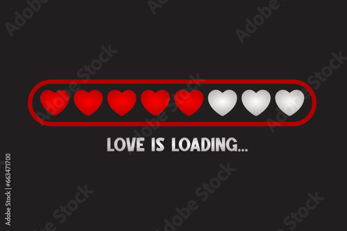 Love is loading. themed vector loading bar