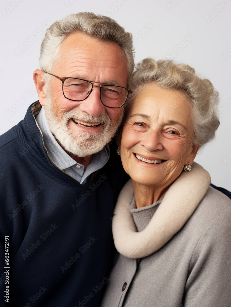 Woman man senior couple happy together lifestyle retirement together smiling love elderly isolated on white studio background, Ai Generation Woman man senior couple happy together lifestyle retirement together smiling love elderly isolated on white studio background, Ai Generation