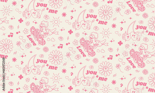 Valentine's Day seamless pattern background, Vector illustration