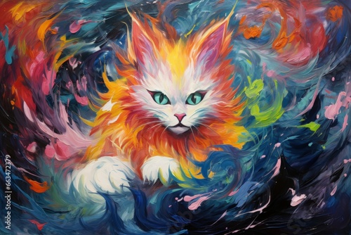 Ferocious thundercats, combining feline grace with electrifying strength - Generative AI © Sidewaypics