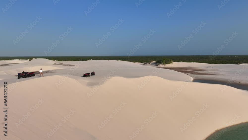 Aerial view of Parque Nacional dos Lencois Maranhenses, a protected coastal area of sand dunes and salt marsh with numerous ponds and lagoons, Barreirinhas, State of Maranhao, Brazil. Aerial view of Parque Nacional dos Lencois Maranhenses, a protected coastal area of sand dunes and salt marsh with numerous ponds and lagoons, Barreirinhas, State of Maranhao, Brazil.